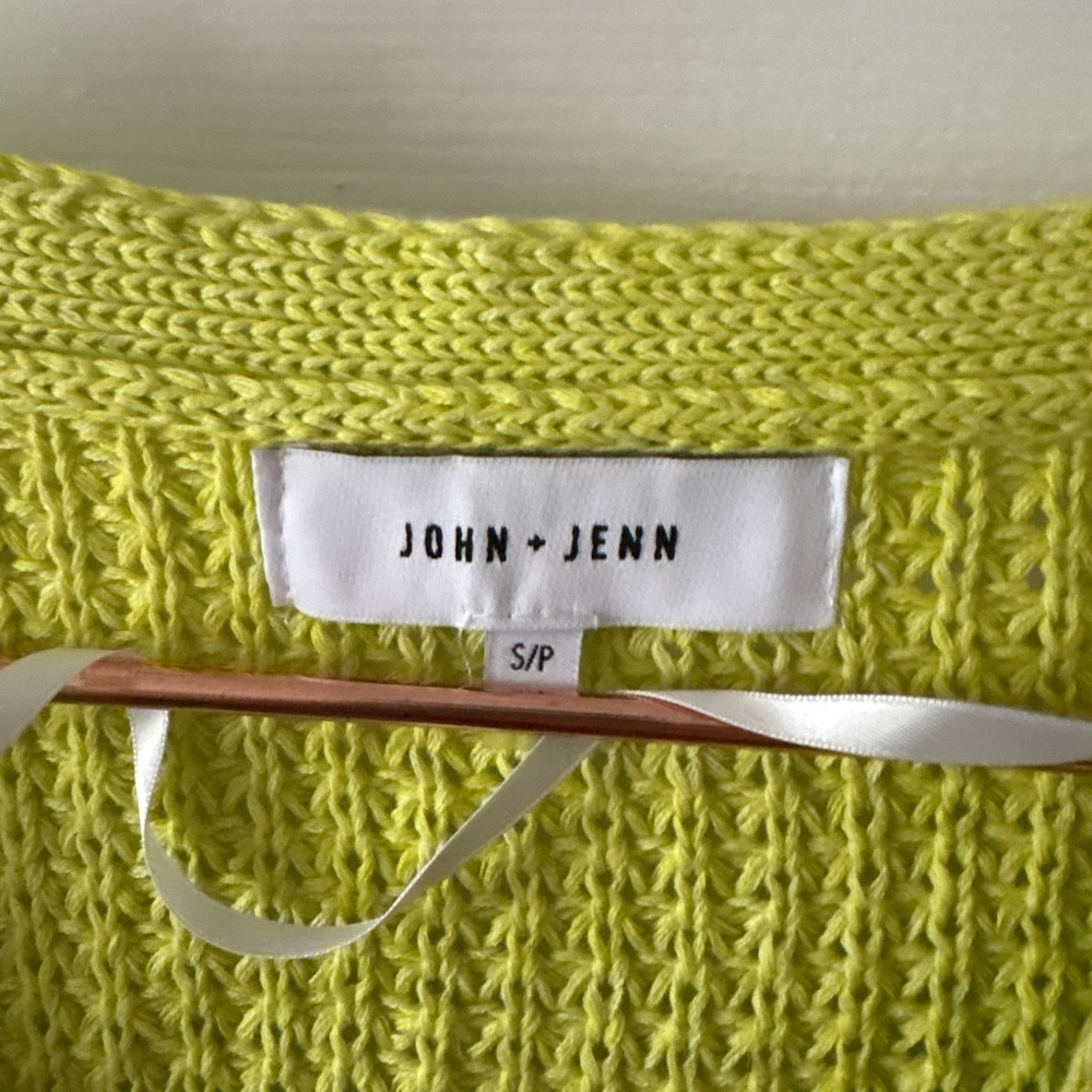 John + Jenn lime green cardigan Size S - Picture 4 of 5